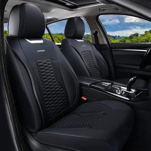 Vista 24 de Coverado - Fundas de asiento delantero de coche, fundas de asiento de cuero de lujo para automóviles, fundas de asiento de automóvil protectoras
