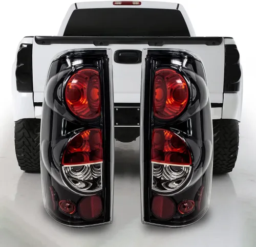 CPW Luces traseras compatibles con Chevrolet Silverado 1999 2000 2001 2002 2003 2004 2005 2006 [GMC Sierra 1999-2003] luces traseras (negro
