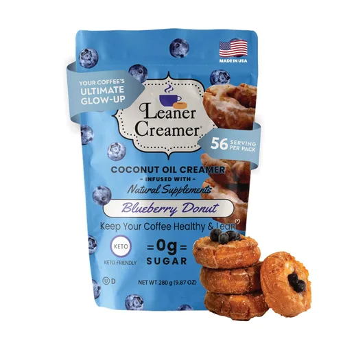 Vista 25 de Leaner Creamer Crema de café a base de plantas con aceite MCT, 0.00 oz de azúcar, apta para Keto, sin lácteos, crema de coco en polvo, crema de café