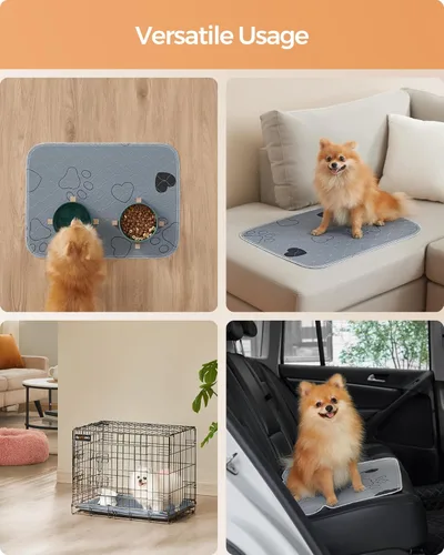 Vista 7 de Feandrea Almohadilla lavable para orina de perro, paquete de 2, reutilizable, 24 x 18 pulgadas, S, impermeable para entrenamiento de mascotas, a