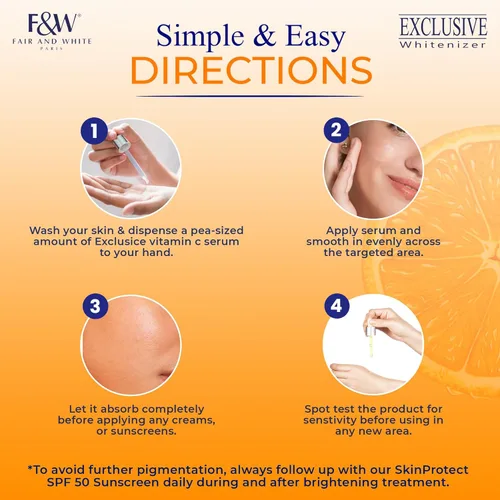 Vista 5 de Fair & White Exclusive, suero de vitamina C – 1.0 fl oz / 1 fl oz – Suero iluminador de la piel