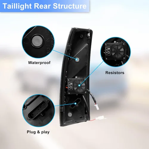 Vista 4 de ROXX Luces traseras LED completas Compatibles con Chevy C/K(1500/2500/3500) 1988-1999 y Chevy Suburban/GMC Yukon 1992-1999, Chevy Blazer 1992-1994