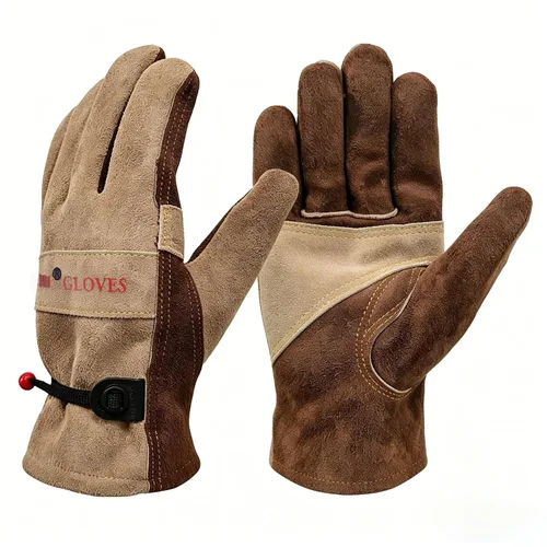 Guantes de cuero para jardinería para mujeres y hombres, guantes de trabajo para soldadura, construcción, motosierra, granja, rancho, trabajo en el