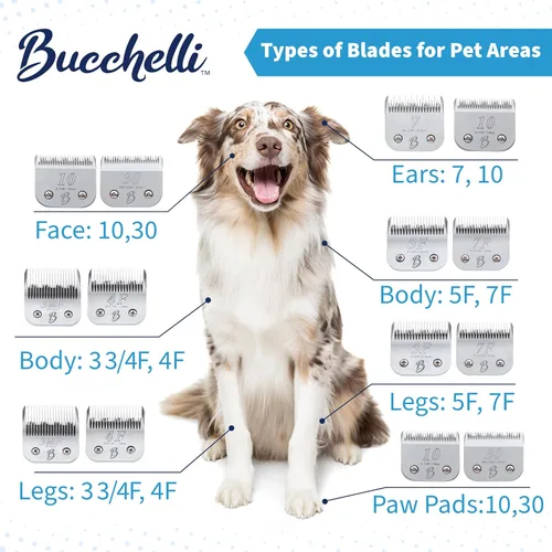 Vista 3 de Cuchillas desmontables de la serie A de 10 cuchillas para aseo de perros, longitud de corte de 1/16 pulgadas/0.059 in, cuchillas de aseo de perros