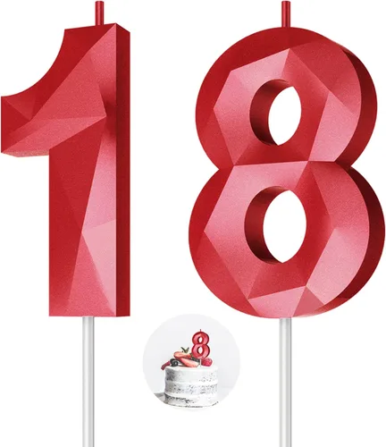 Vista 112 de Velas de cumpleaños con números (0 velas negras), forma de diamante 3D, decoración de pastel de feliz cumpleaños para niños y hombres, cumpleaños