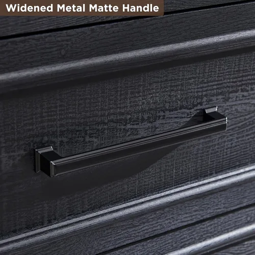 Vista 4 de ACCOHOHO Cómoda rústica de madera rústica de 46 pulgadas de alto con mango ancho de metal, textura natural, organizador de cajones para dormitorio