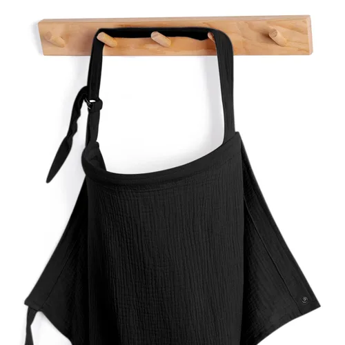 Vista 18 de Blissful Diary Funda de lactancia de muselina para lactancia materna, cubierta transpirable con cuello de arco para mujeres, delantal de lactancia