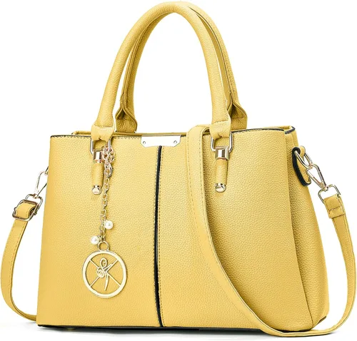 Vista 15 de Bolso y bolsos de mano para mujer, 3 compartimentos con cremallera, bolso de mano de diseñador con asa superior