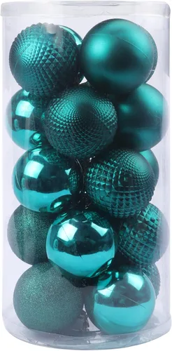 Vista 21 de YYCRAFT Adornos de bola de Navidad de 24 quilates de 1.2 pulgadas para árbol de Navidad, decoraciones de Navidad, ganchos inastillables incluidos