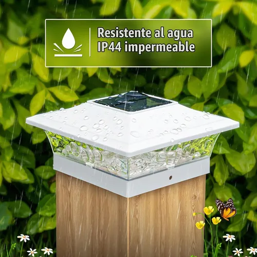 Vista 6 de VOLISUN - Faroles solares para postes de 4x4/6x6, para cercas de madera/vinilo, para patio/jardín, blanco cálido con 2 modos de iluminación