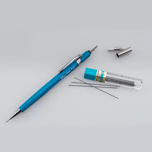 Vista 6 de Pentel Sharp - Portaminas, mina de 0.7 mm, cuerpo azul - Caja de 12 (P207C)