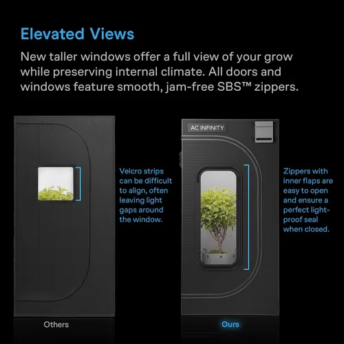 Vista 4 de AC Infinity CLOUDLAB 894 Advance - Tienda de campaña de cultivo de 96 x 48 x 80 pulgadas, postes más gruesos de 1 pulgada, lienzo de Mylar