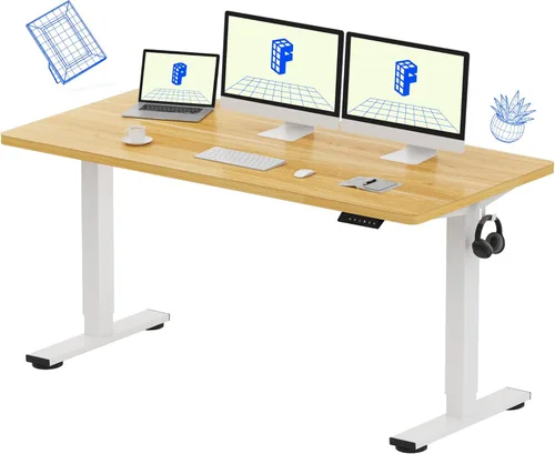 Vista 25 de FLEXISPOT EN1 - Escritorio de altura ajustable de una pieza de 40 x 24 pulgadas, escritorio de pie pequeño para espacio pequeño, mesa de oficina