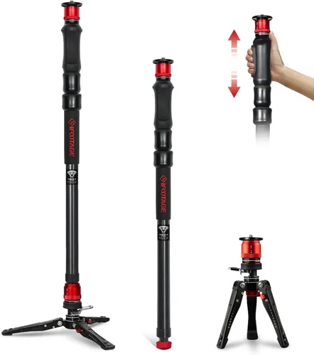 IFOOTAGE Cobra 3 Strike A150S - Soporte monopie para cámara con pedal, monopie de elevación de un toque con liberación rápida para fotografiar