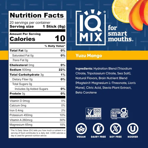 Vista 3 de IQMIX x Chef Thomas Keller - Polvo de Electrolitos para Hidratación – Fórmula 4 en 1 para Hidratación, Claridad Mental, Estado de Ánimo
