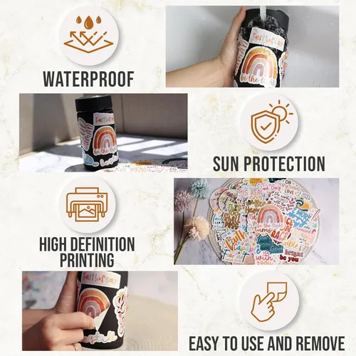 Vista 2 de ZURRAM Calcomanía motivacional positiva, vinilo impermeable con citas inspiradoras, calcomanía alentadora para laptop, botella de agua, botella
