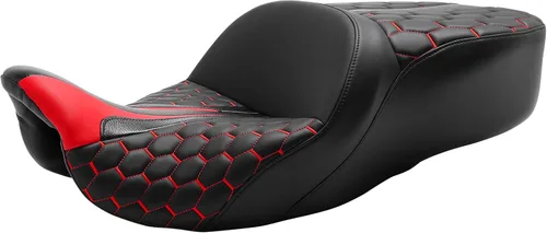 Vista 32 de C.C. RIDER Black Diamond Sissy Bar - Almohadilla de respaldo envolvente King Chopped Trunk compatible con Harley Touring Tour Trunk Road King FLHR