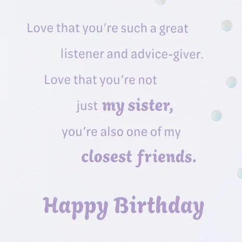 Vista 4 de Tarjeta de cumpleaños de Hallmark para hermana (Te quiero)