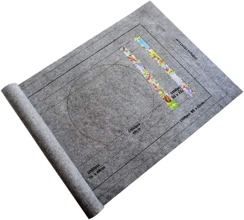 Vista 3 de Tapete enrollable para rompecabezas de 1500 piezas, tapete de fieltro de 26 x 46 pulgadas, gris