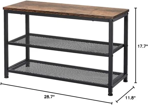 Vista 8 de AZL1 Life Concept Shoe Bench, 3-Tier Engineered Wood Shoe Rack, Placement Shelves with Seat for Entryway, Living Room and Hallway