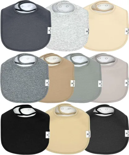 Vista 18 de DiaperSquad's 100% Organic Cotton Baby Drool Bibs, Super Absorbent & Adjustable Baby Bibs for Drooling and Teething