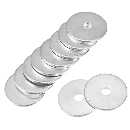 Vista 13 de uxcell 0.236 in x 0.984 in x 0.079 in cinc plateado acero al carbono arandela plana para tornillo tornillo 25pcs