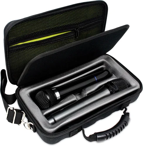 LOUDmouth Funda de micrófono inalámbrico dual | Caja de almacenamiento de EVA de viaje dura para dos micrófonos inalámbricos | Estuche de transporte