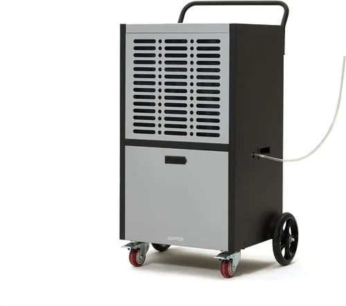 Vista 10 de Deshumidificador comercial de 105 pintas para sótanos y espacios industriales - Bomba integrada, manguera de drenaje, funcionamiento continuo