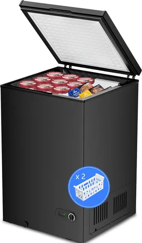 Vista 11 de Kismile Congelador de Pecho de 1.8 Pies Cúbicos con Cesta Extraíble de Pie Libre con Puerta Superior que se Abre Congelador Compacto con Temperatura