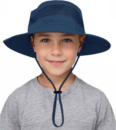 Vista 17 de Century Star Sombrero de sol para niños al aire libre, sombrero de safari de playa y pesca con protección UPF 50+