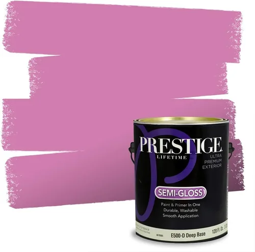 Vista 45 de Prestige Paints E100-T-SW6591 Pintura exterior e imprimación en uno, 1 galón, plano, combinación comparable de Sherwin Williams Amaryllis, 1 galón