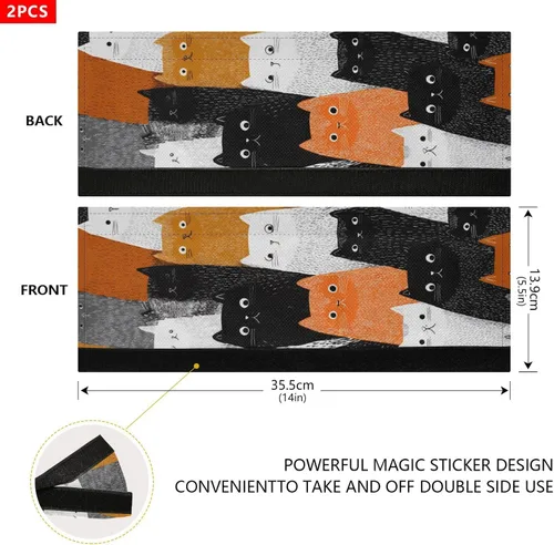 Vista 4 de Juego de 2 fundas para manijas de puerta de refrigerador, hechas a mano, protector decorativo para nevera, horno, lavavajillas, decorativo, lavable