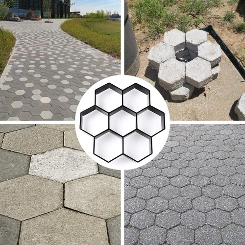 Vista 7 de Skelang Hexagon Pavement Mold, 11.4"×11"×1.7" Reusable Walk Path Maker, Concrete Cement Pavement Mold for DIY Garden Concrete Path, Patio Lawn