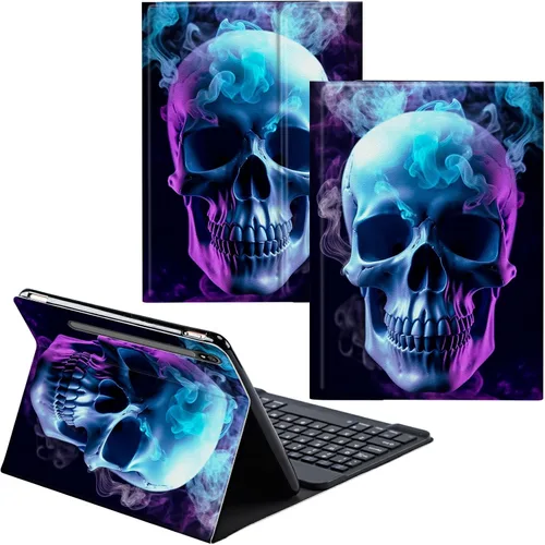 Vista 100 de Funda para Samsung Galaxy Tab S6 Lite 2022/2020 Teclado inalámbrico desmontable y cubierta de cuero PU Funda protectora para tableta para Samsung