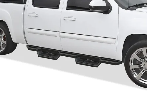 Vista 4 de APS Barras Nerf de acero inoxidable de 6.5 pulgadas, guardias basculantes de tubo cuadrado compatibles con Chevy Silverado GMC Sierra Crew Cab 01-07