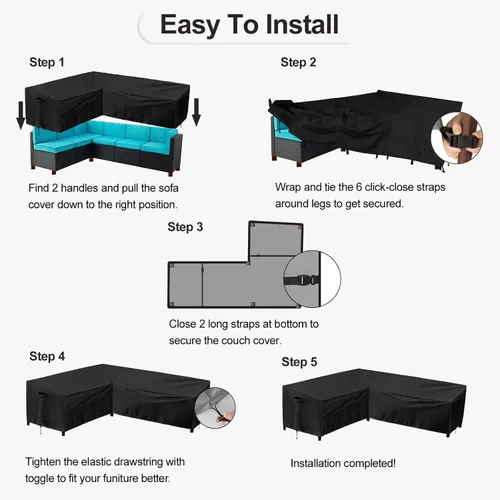 Vista 7 de PureFit Funda de sofá modular para exteriores en forma de L, impermeable, para muebles de patio, terraza, césped y jardín, 83 x 104 pulgadas