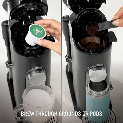 Vista 2 de Ninja Cafetera Una sola porción Prepara con cápsulas de café y molidos Compatible con cápsulas de café K-Cup 4 estilos de preparación