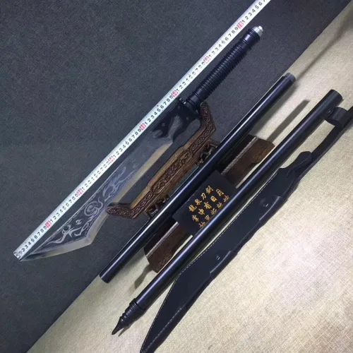 Vista 6 de Espada china, Guandao, Kwan Dao (hoja de acero forjada de alto carbono) templado por calor