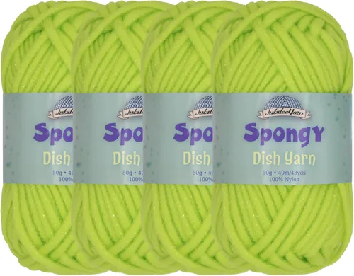 Vista 15 de JubileeYarn Hilo esponjoso para platos - 50 g/madeja de nylon grueso - paño de cocina - negro - 4 madejas