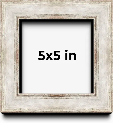 Marco de caja de sombra de 5 x 5 pulgadas, color plateado, marco de exhibición contemporáneo de madera real de 1.625 pulgadas de profundidad, parte