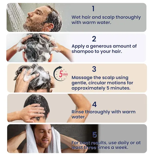 Vista 5 de Uttse Champú de Biotina para el Crecimiento del Cabello para Hombres: Champú Espesante Natural con Aceite de Árbol de Té, Ginseng y Menta