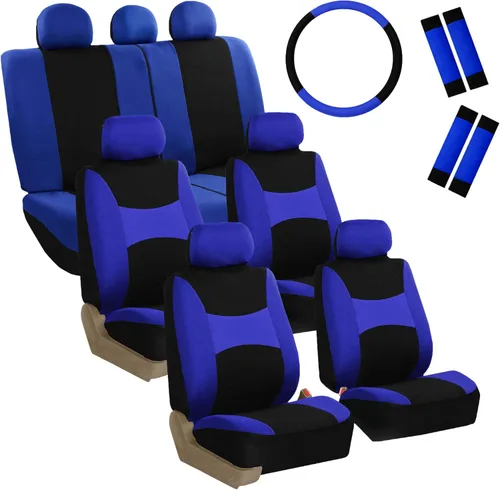 Vista 15 de FH Group FB030217 - Juego de fundas de asiento de tela ligera y transpirable, compatible con bolsa de aire y divisiones. Se adapta a la mayoría