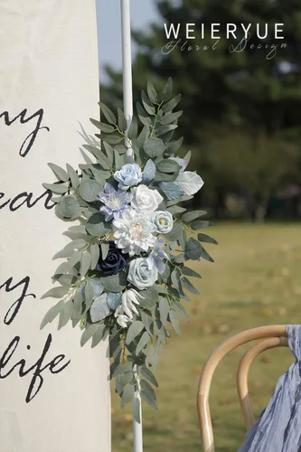Vista 5 de Juego de flores artificiales para arco de boda (2 unidades) para arco de boda, despedida de soltera, decoración de telón de fondo para ceremonia