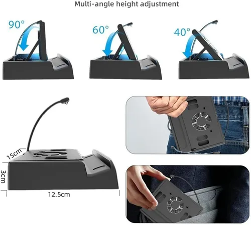 Vista 4 de Estación de acoplamiento multifuncional y soporte de ventilador de refrigeración para consola de juegos ROG Ally, multipuerto base 6 en 1 con HDMI