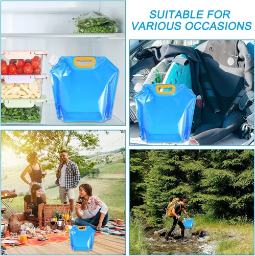 Vista 7 de PATIKIL Bolsa plegable para contenedores de agua de 1.3 galones, paquete de 2 jarras de almacenamiento de plástico plegables para camping