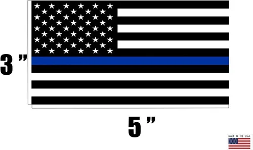 Vista 3 de Rogue River Tactical Calcomanía de vinilo con la bandera de línea azul delgada Blue Lives Matter para parachoques de ventana de automóvil, camión