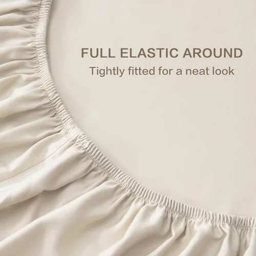 Vista 6 de Andency - Juego de sábanas de tamaño completo, 100% viscosa derivada del bambú, sábanas refrescantes, bolsillo profundo de hasta 16 pulgadas