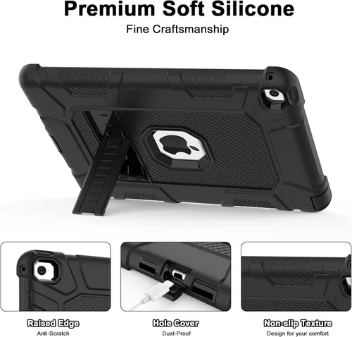 Vista 4 de TIMISM Funda para iPad Air 2, grado militar a prueba de golpes y a prueba de golpes con soporte Funda protectora resistente de 3 capas para iPad