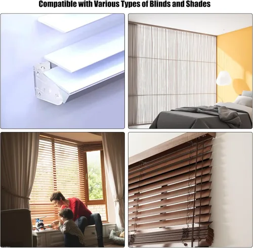 Vista 7 de 12 soportes de sujeción para persianas de plástico transparente de 2 pulgadas, ganchos de sujeción para riel inferior, clips de repuesto