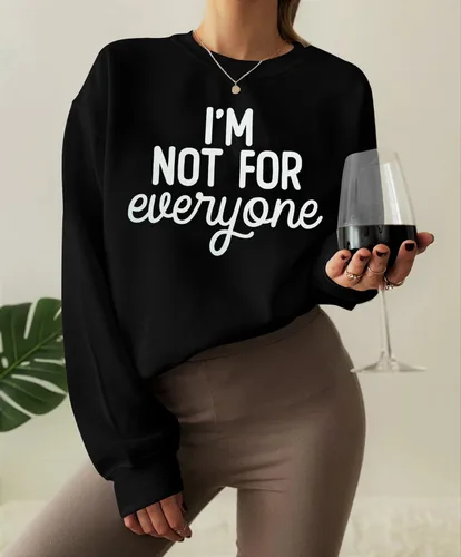 Vista 13 de Sudadera de gran tamaño para mujer, sudadera divertida con frases divertidas, casual, cuello redondo, suéter de manga larga para otoño